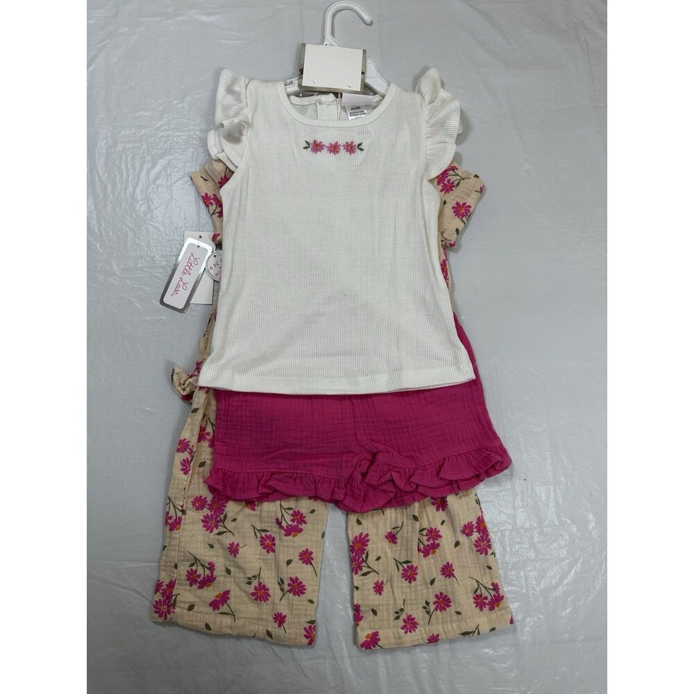 Little Lass Girl 4Pc Set With Sunglasses  100% Cotton - Picture 4 of 5